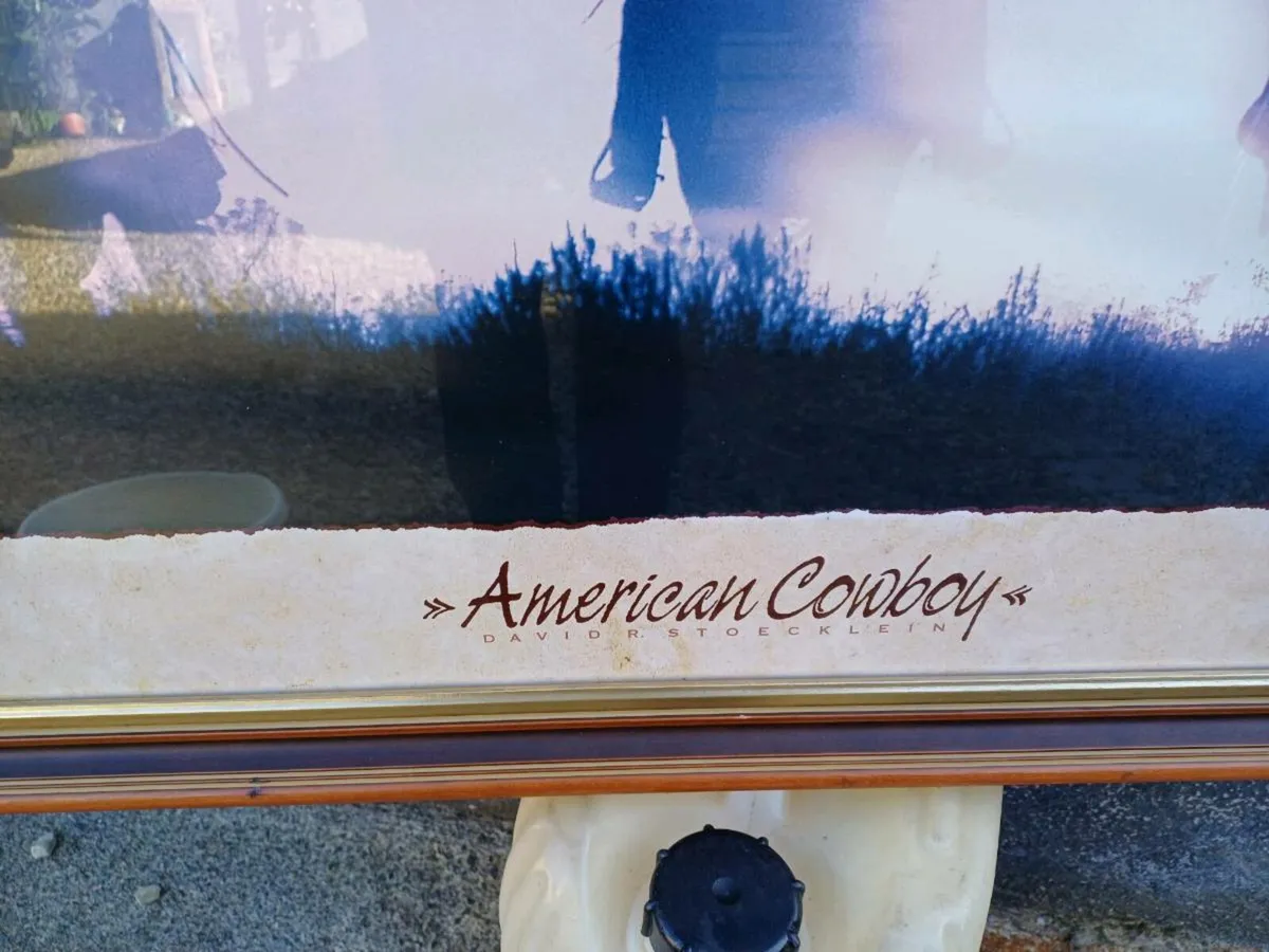 Large Vintage American Cowboy Picture - Image 4