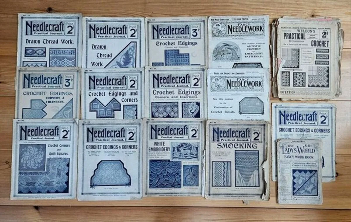 Vintage Needlecraft Magazines - Crochet Embroidery - Image 1