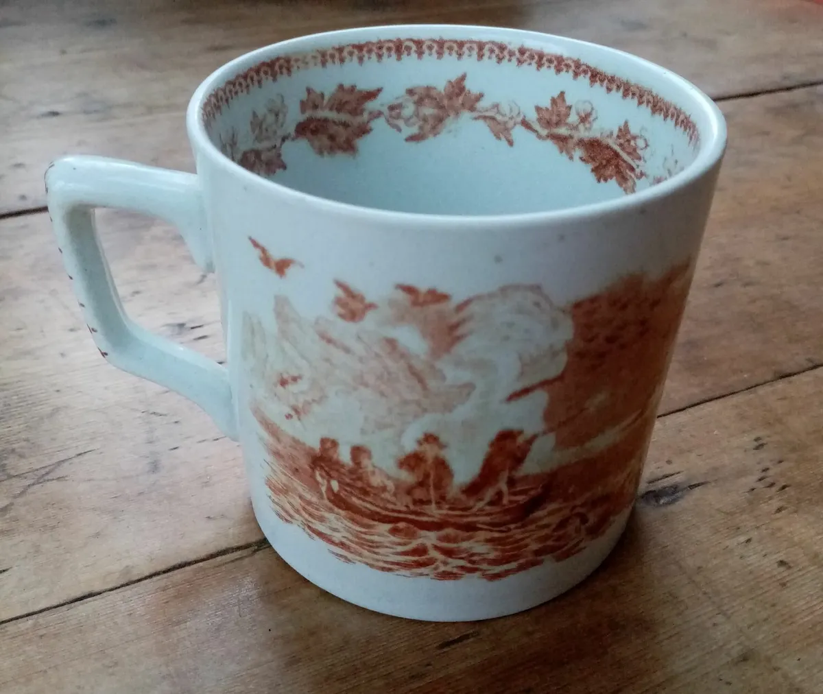 Antique Transferware Mug with Country Sports Scene - Image 2