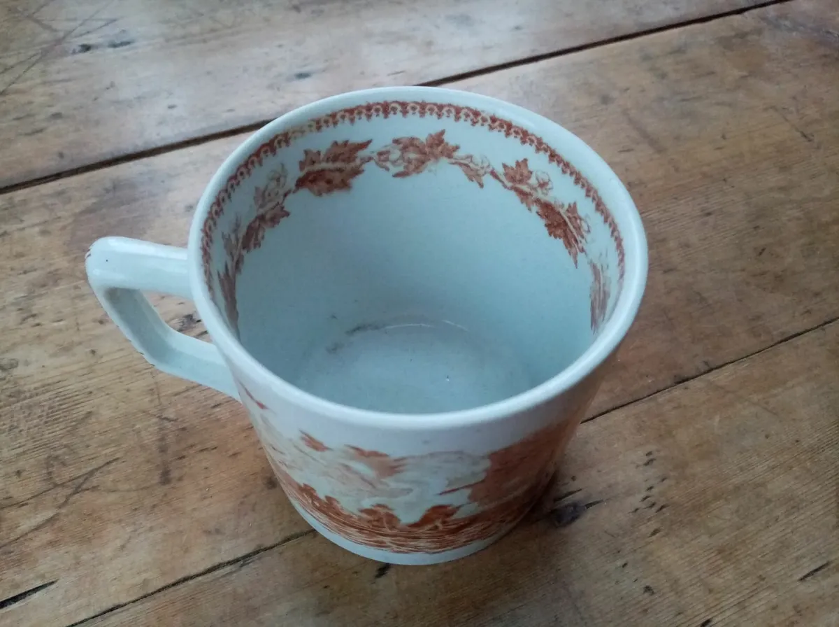 Antique Transferware Mug with Country Sports Scene - Image 4
