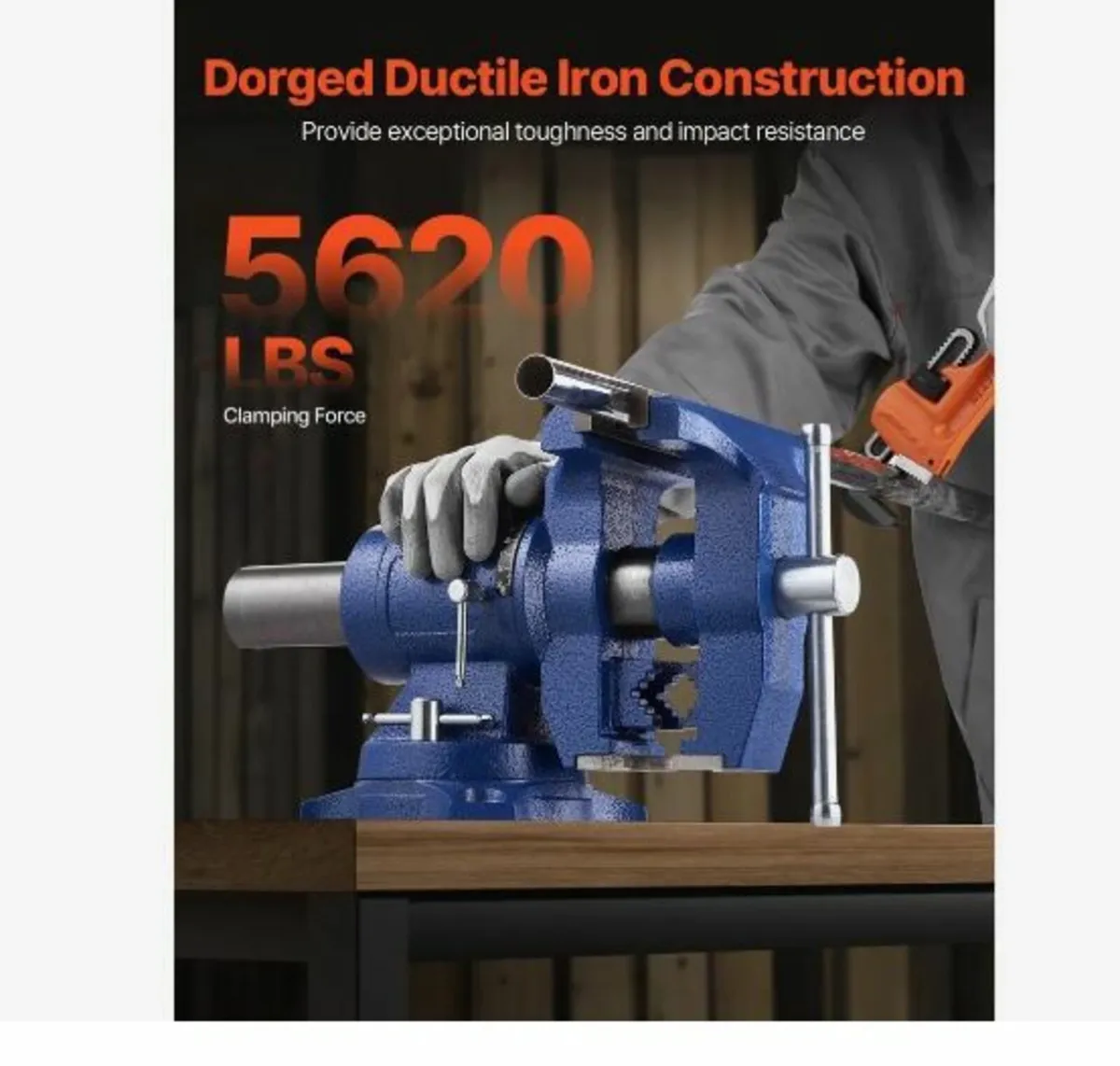 Heavy Duty Bench Vise, 165 mm - Image 4