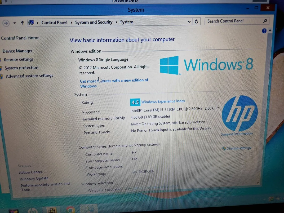 HP Pavillion Laptop, Wins 8, i5, 2.6 GHz, 500GB - Image 1