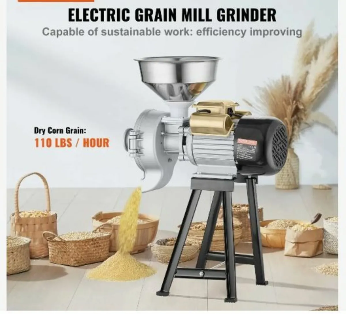 Electric Grain Mill Grinder, 3000W - Image 2