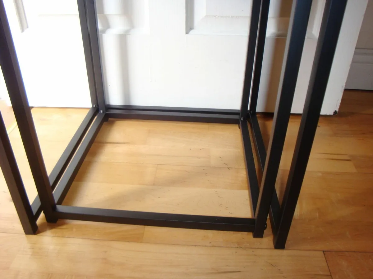 Nest of 2 side tables - black and rustic oak - NEW - Image 2