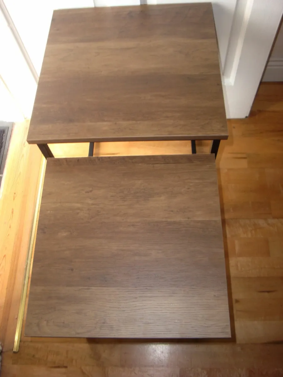 Nest of 2 side tables - black and rustic oak - NEW - Image 4