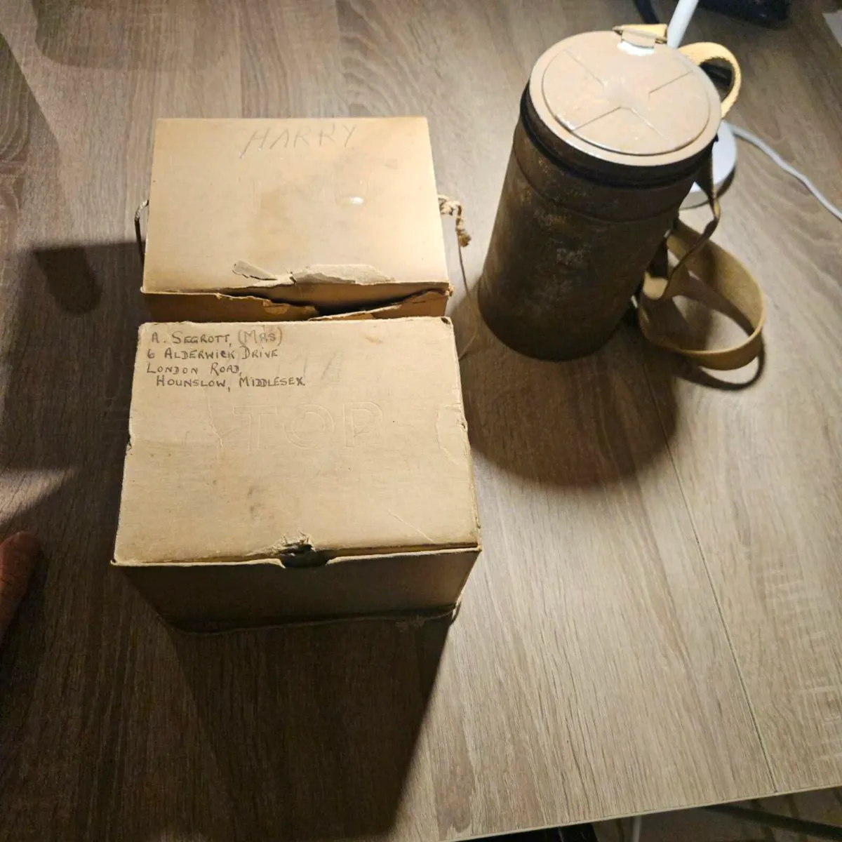 World War 2 gas masks and cannister - Image 1