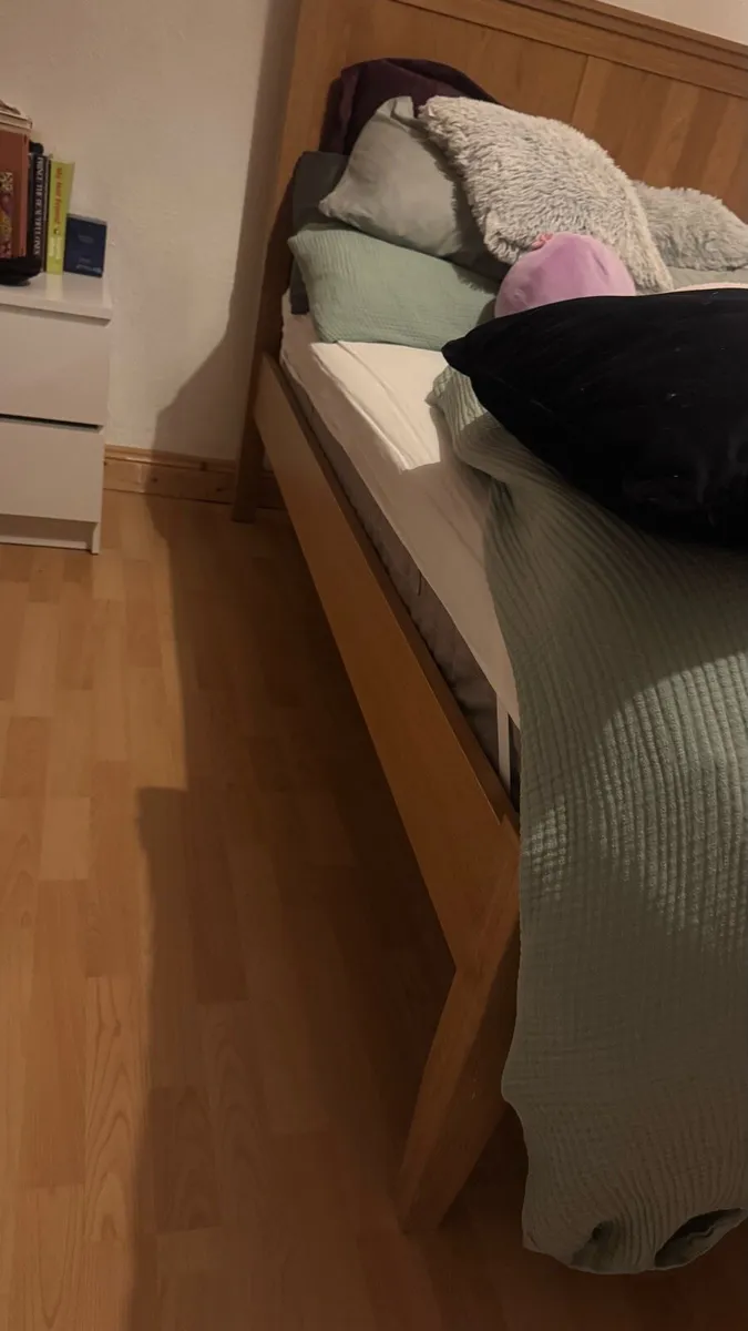 IKEA wooden double bed frame - Image 3