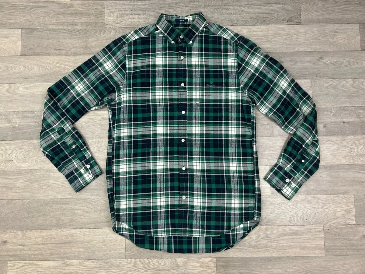 Gant Check Flannel Shirt Mens Small Regular Fit - Image 1