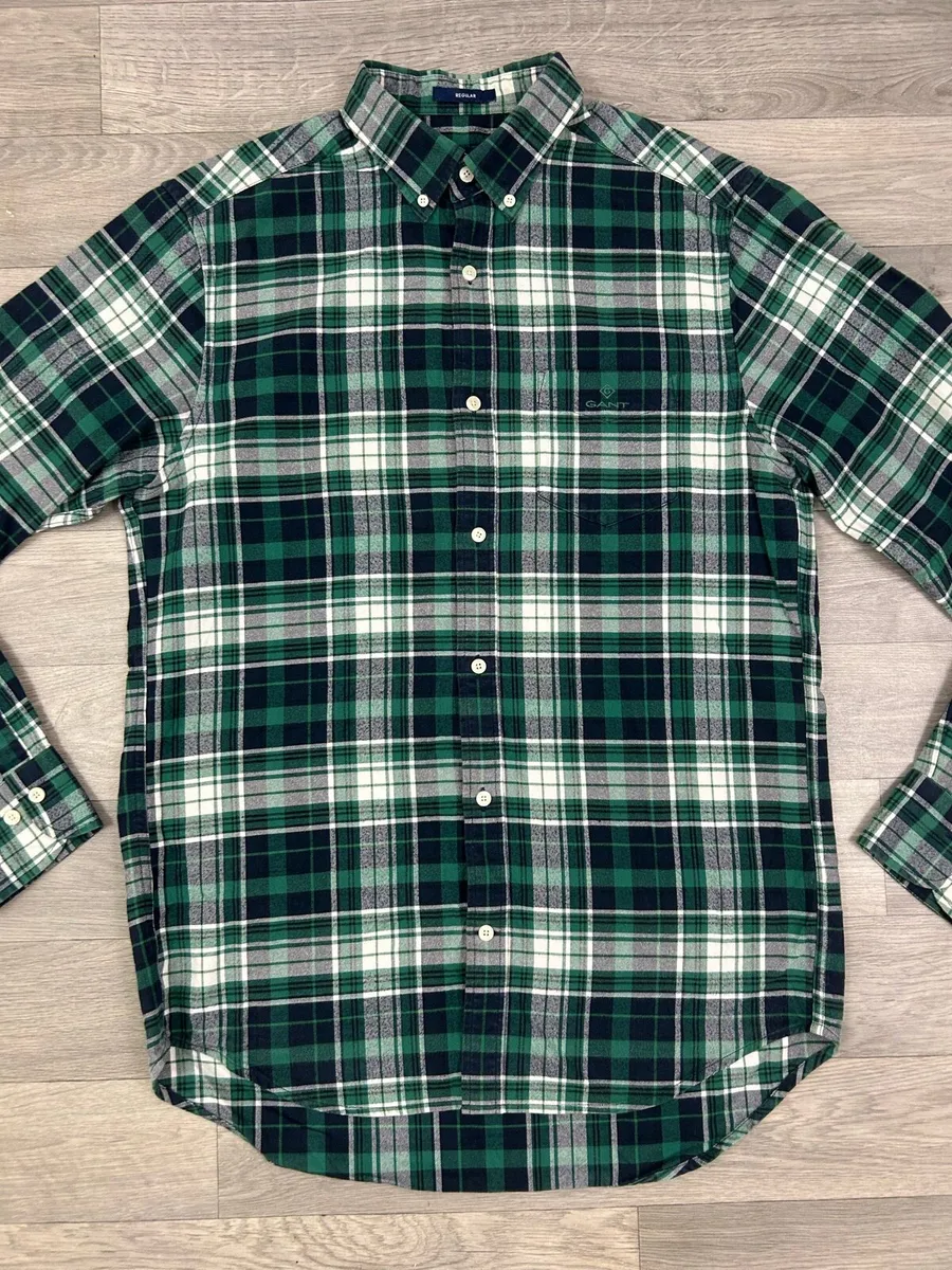 Gant Check Flannel Shirt Mens Small Regular Fit - Image 2