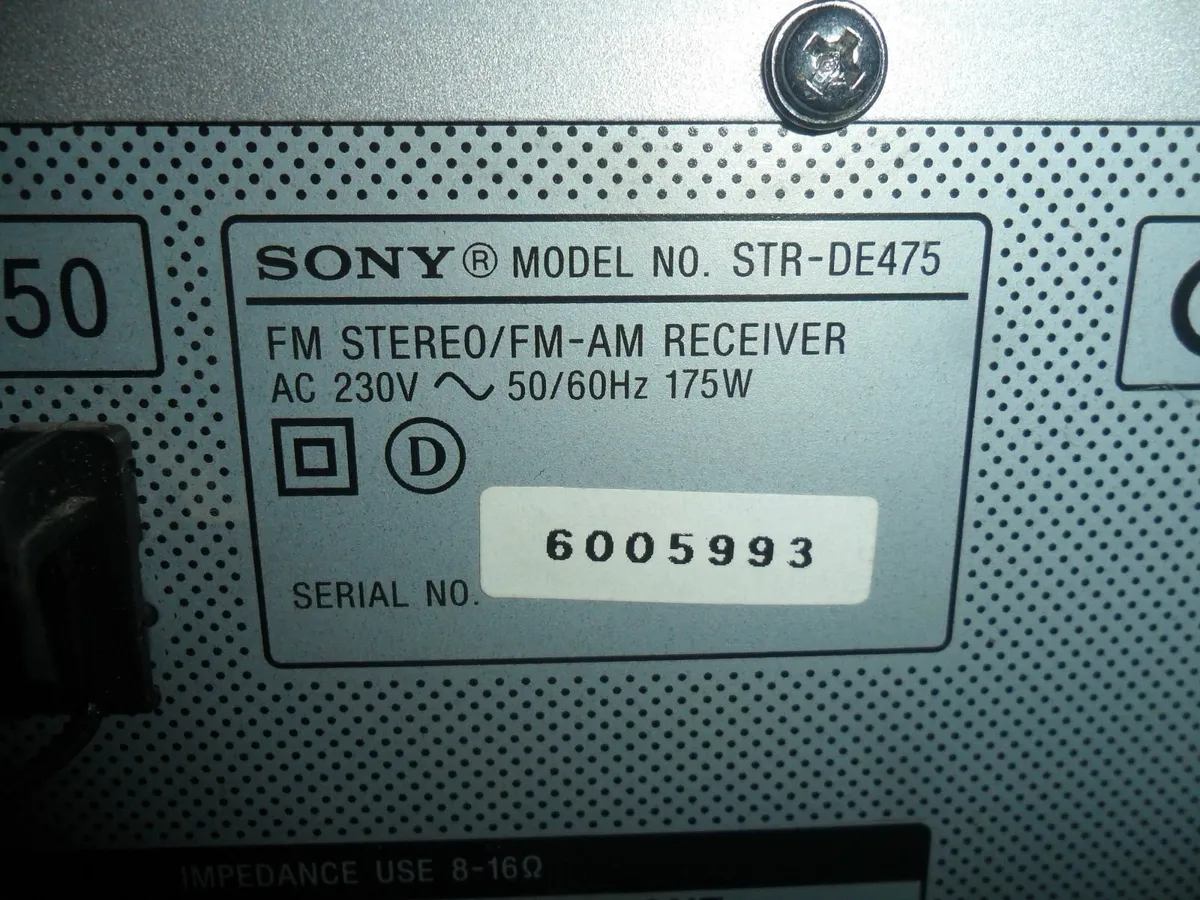 Sony STR-DE475 Dolby Digital Receiver - Image 3