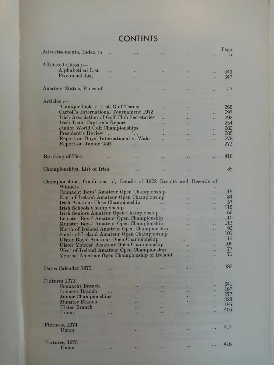 Golfing Union of Ireland Yearbook 1973 - Golf Book - Image 2