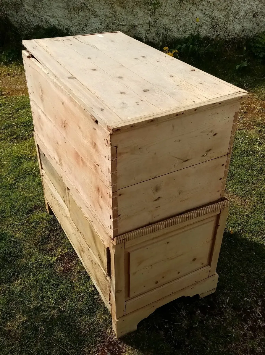 Antique Irish Pine Dowry Chest - Irish Furniture - Image 2