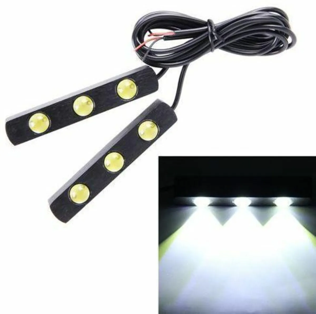 2 x 3 Cool White Led Eagle Eye Car Daytime Running - Image 1