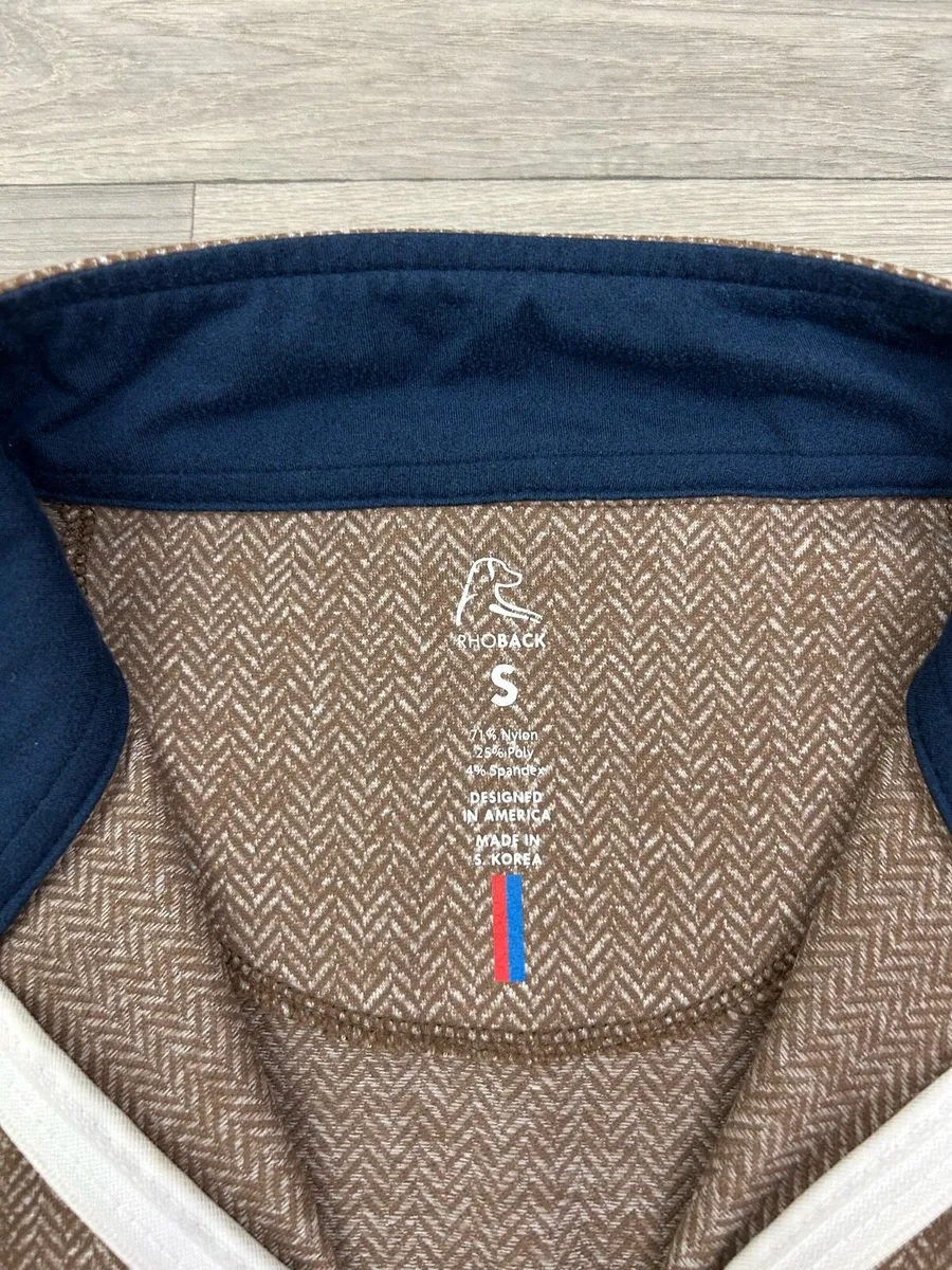 Rhoback Herringbone Half Zip Golf Jumper Mens S/M - Image 4