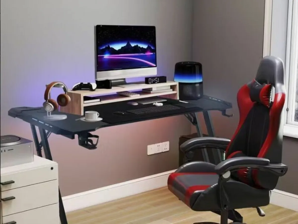 Gaming Desk with LED Lights - Image 2