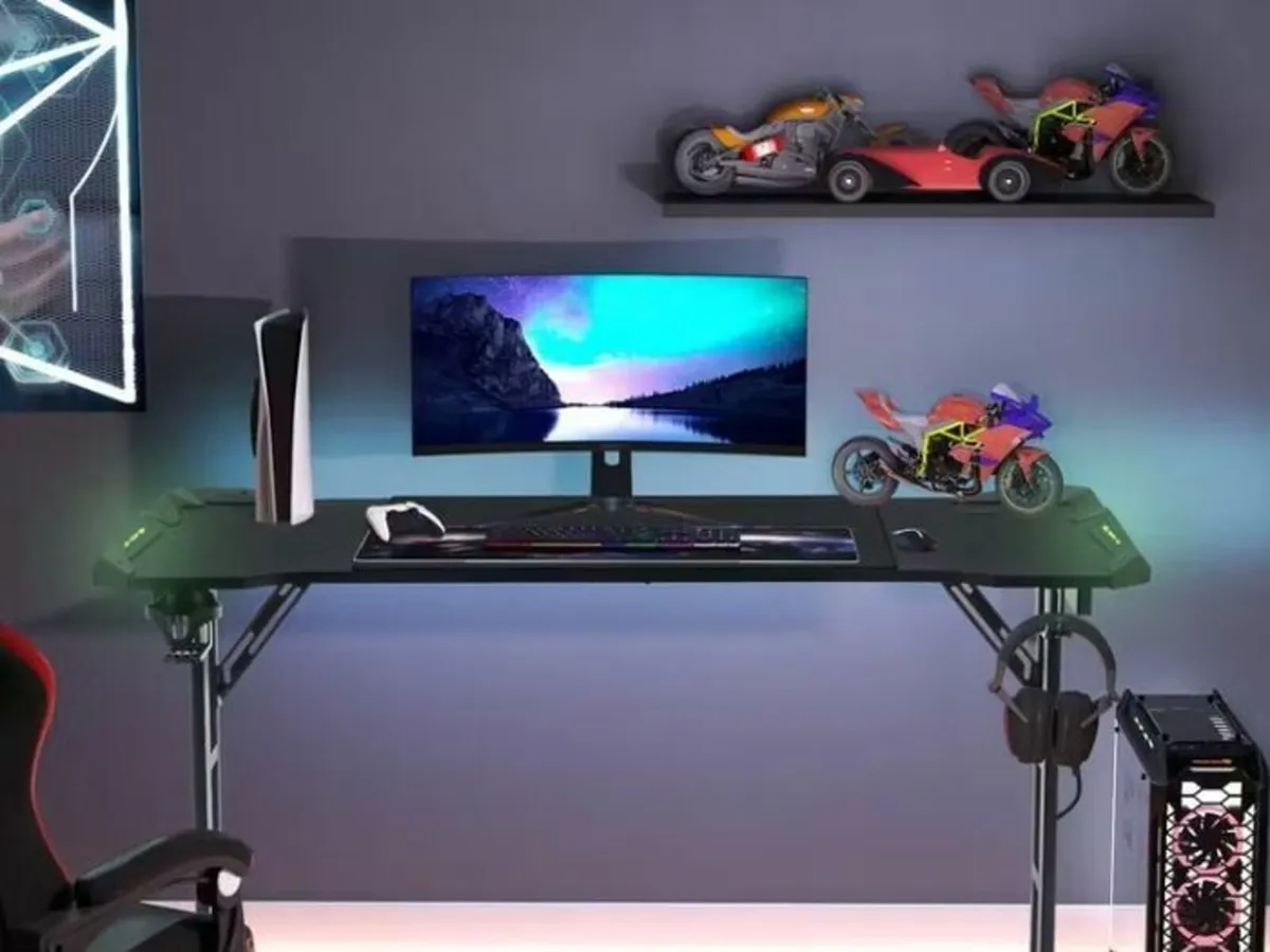 Gaming Desk with LED Lights - Image 4