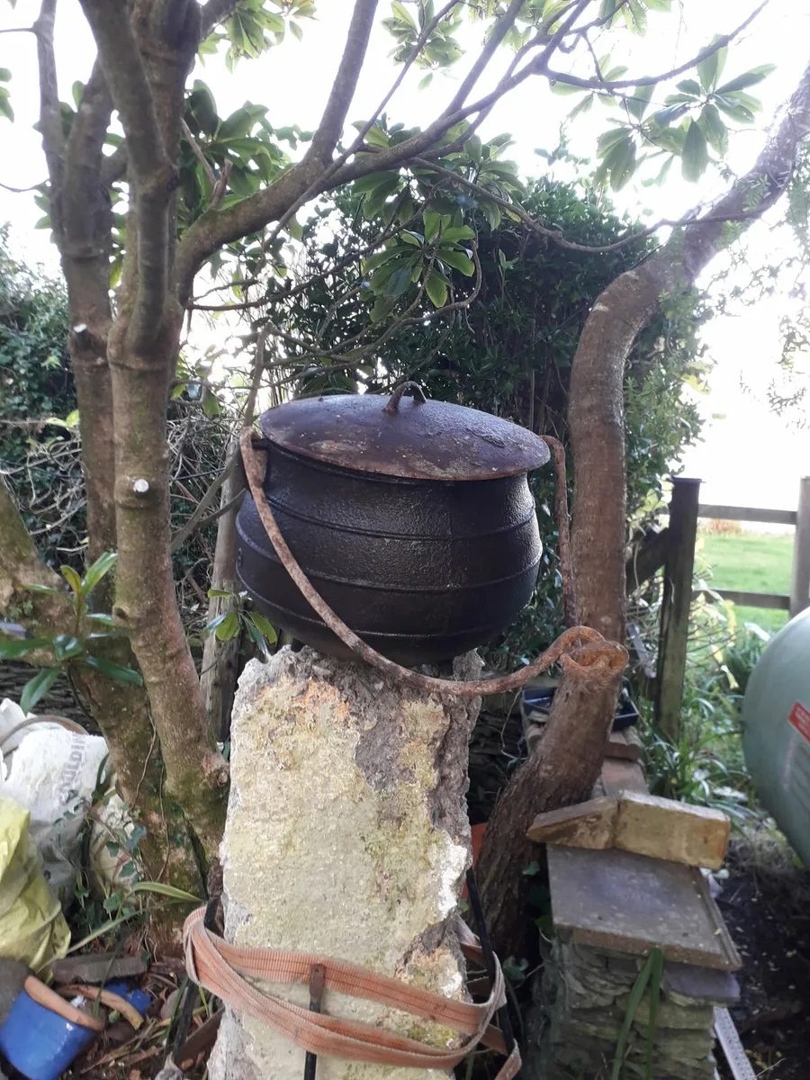 Antique Skillet pot with lid and handles