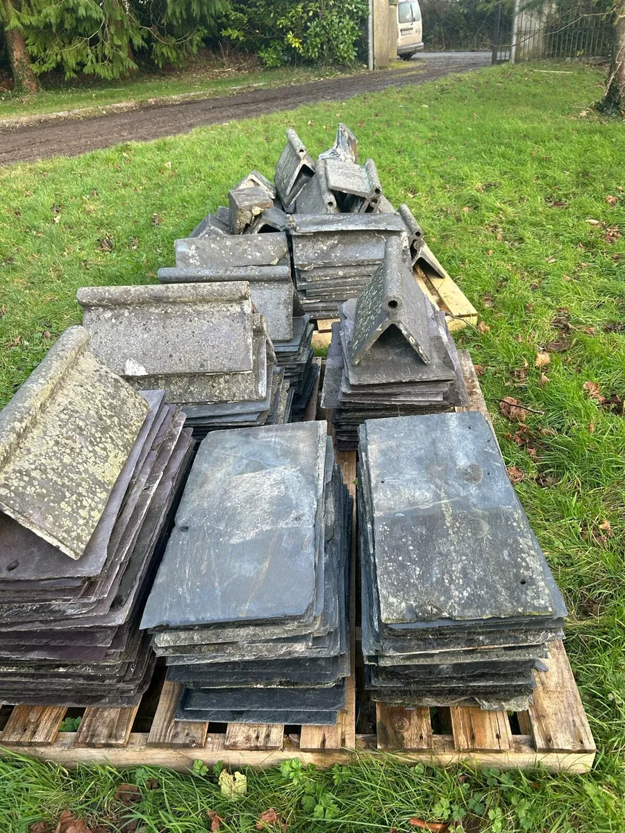 Blue Bangor & Purple slates and ridge tiles - Image 2