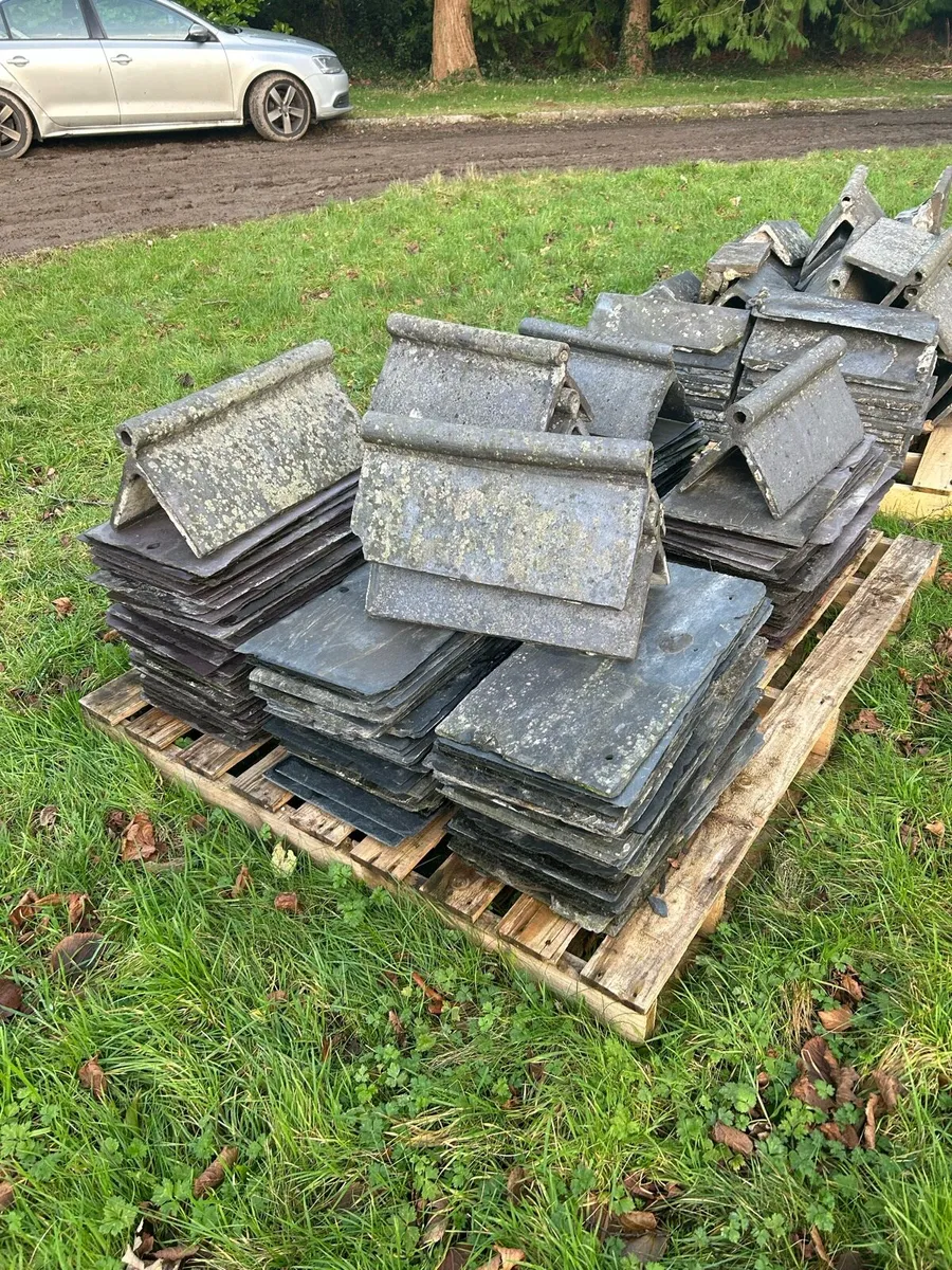 Blue Bangor & Purple slates and ridge tiles - Image 4