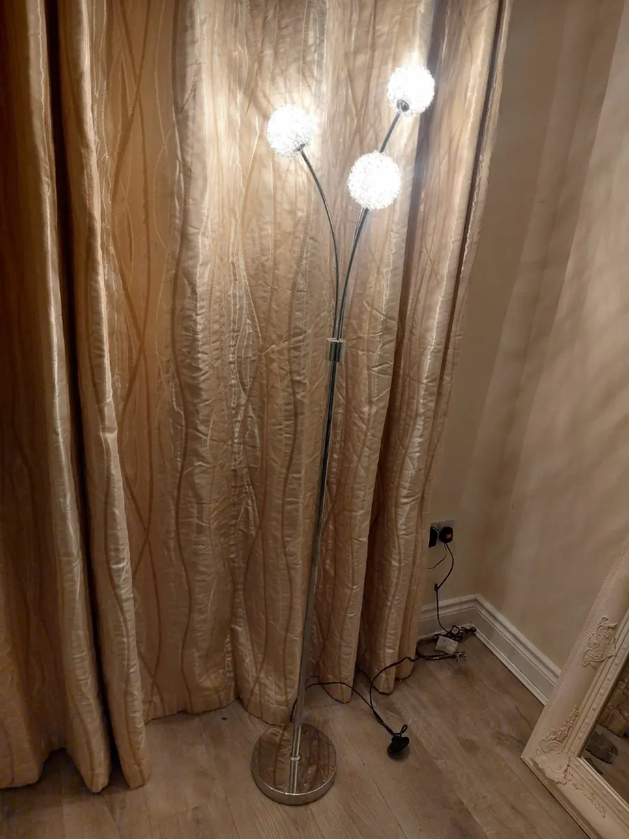 Silver free standing lamp - Image 1