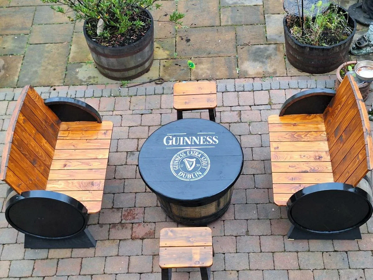 Oak barrel garden furniture for garden patio manca - Image 2