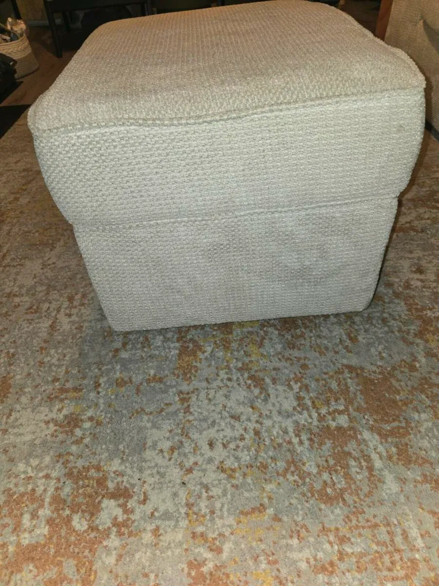 3 seater Grey couch with matching storage Ottoman - Image 4