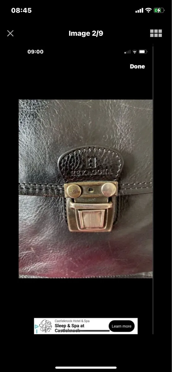 Hexagona Leather shoulder Bag - Image 2