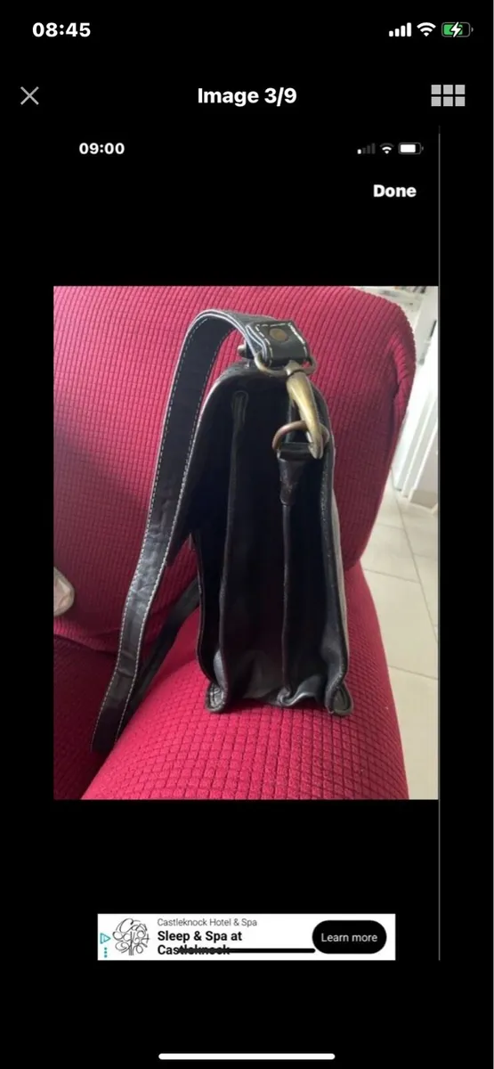 Hexagona Leather shoulder Bag - Image 3