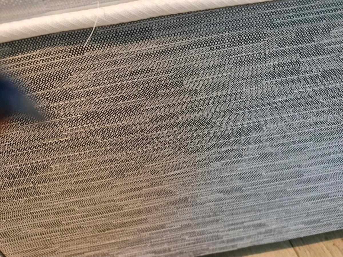 Double bed with dark grey headboard and mattrezz - Image 4