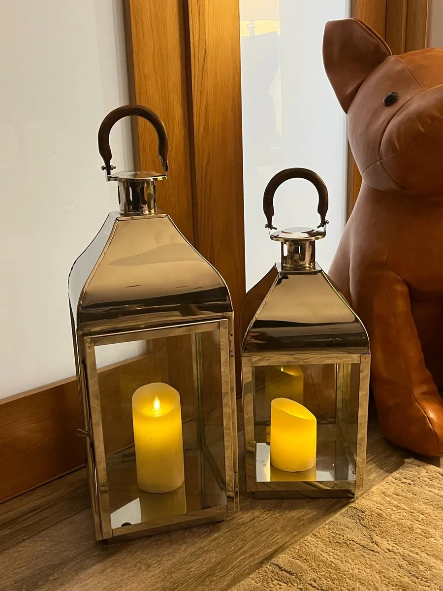 Chrome Lantern Set 40cm & 50cm