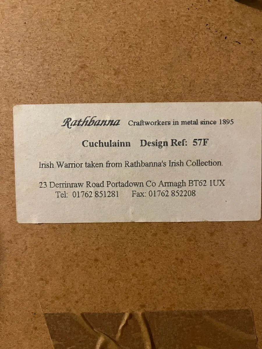 Vintage hand crafted copper relief of Cu Chulainn - Image 2