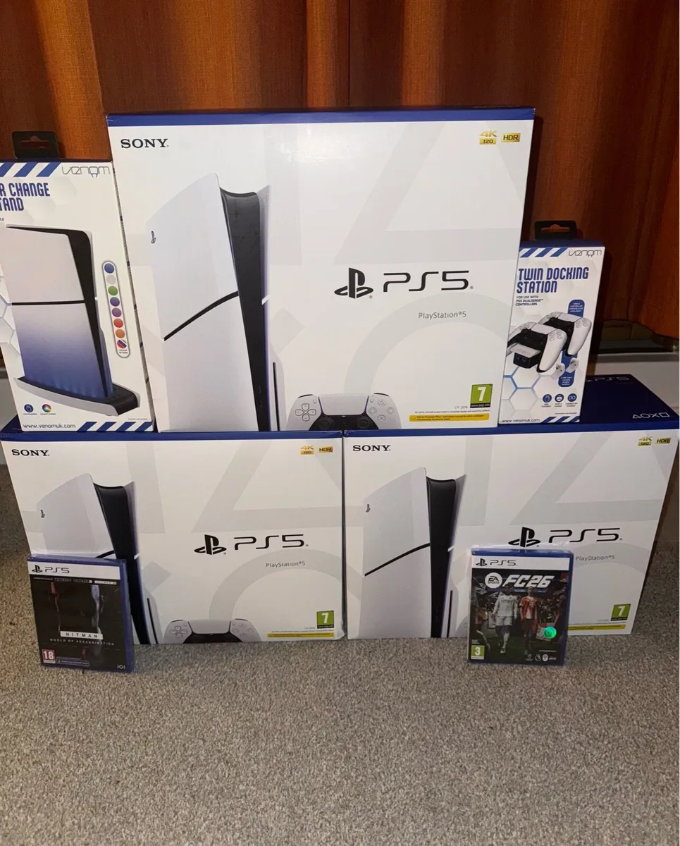 PlayStation 5 Slim Disk Edition + Games - Image 1