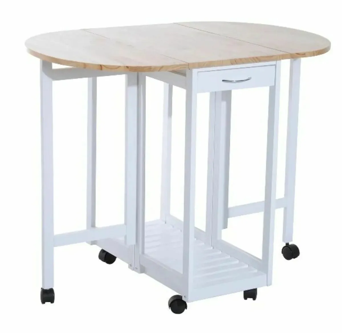 Wood Dining 3pc Foldable Table and Stools Set - Image 4