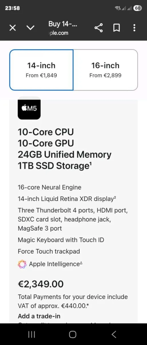 Macbook Pro M5 Chip 24GB/1TB - Image 4