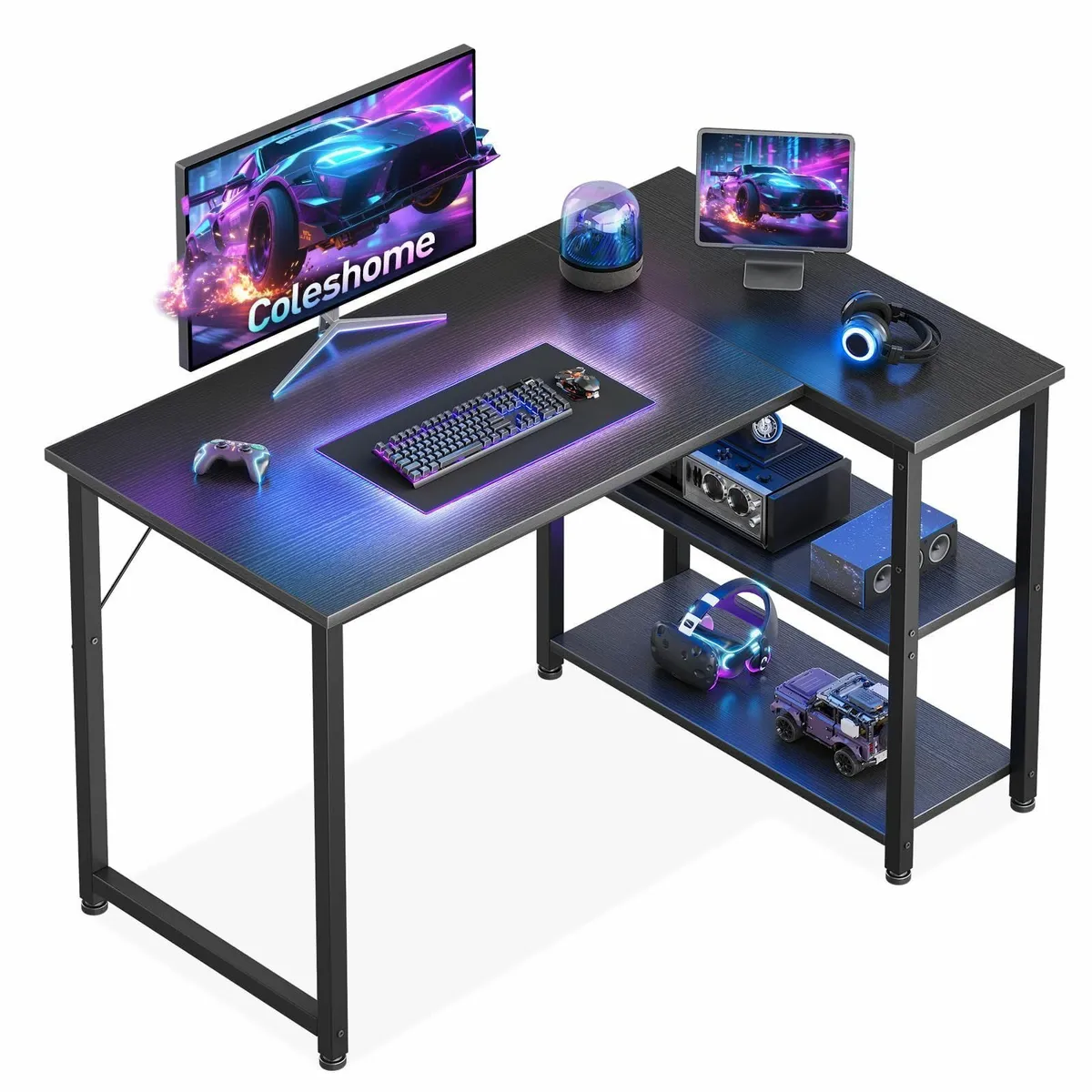 L Shaped Gaming Desk 100x70 cm Computer Corner - Image 1