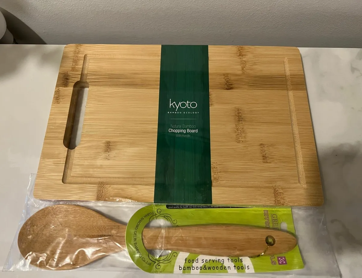 Bamboo Chopping Board and Spoon