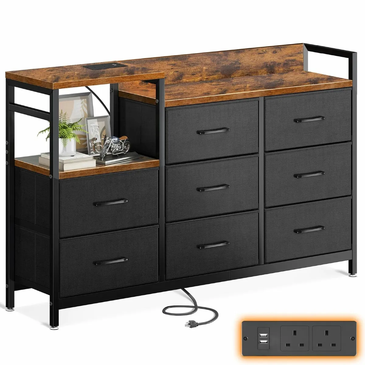 Chest of Drawers Bedroom Contains 2 USB AC Ports - Image 1