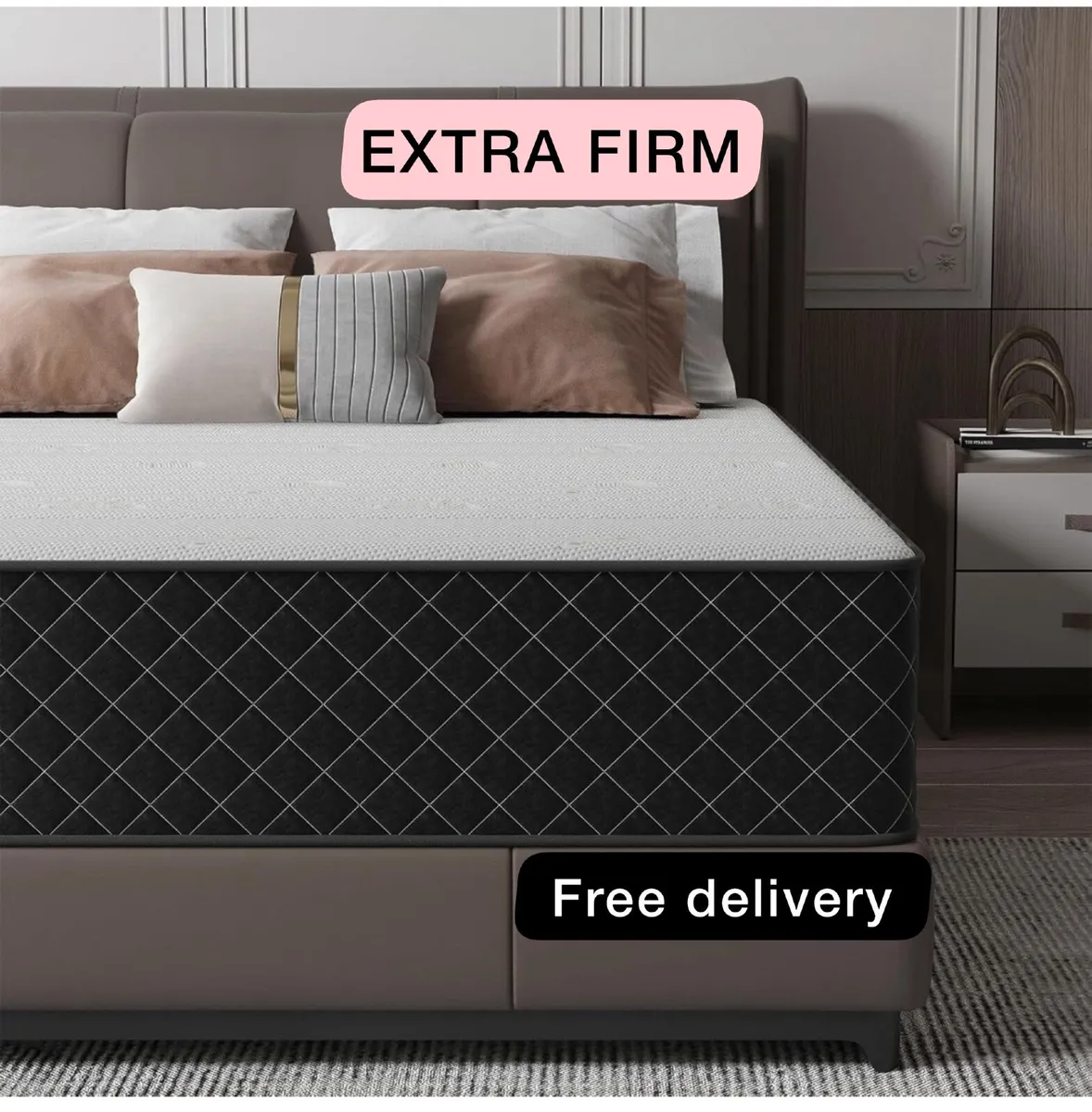 Extra Firm Double Mattress, 25cm Deep Hybrid Mattr - Image 1