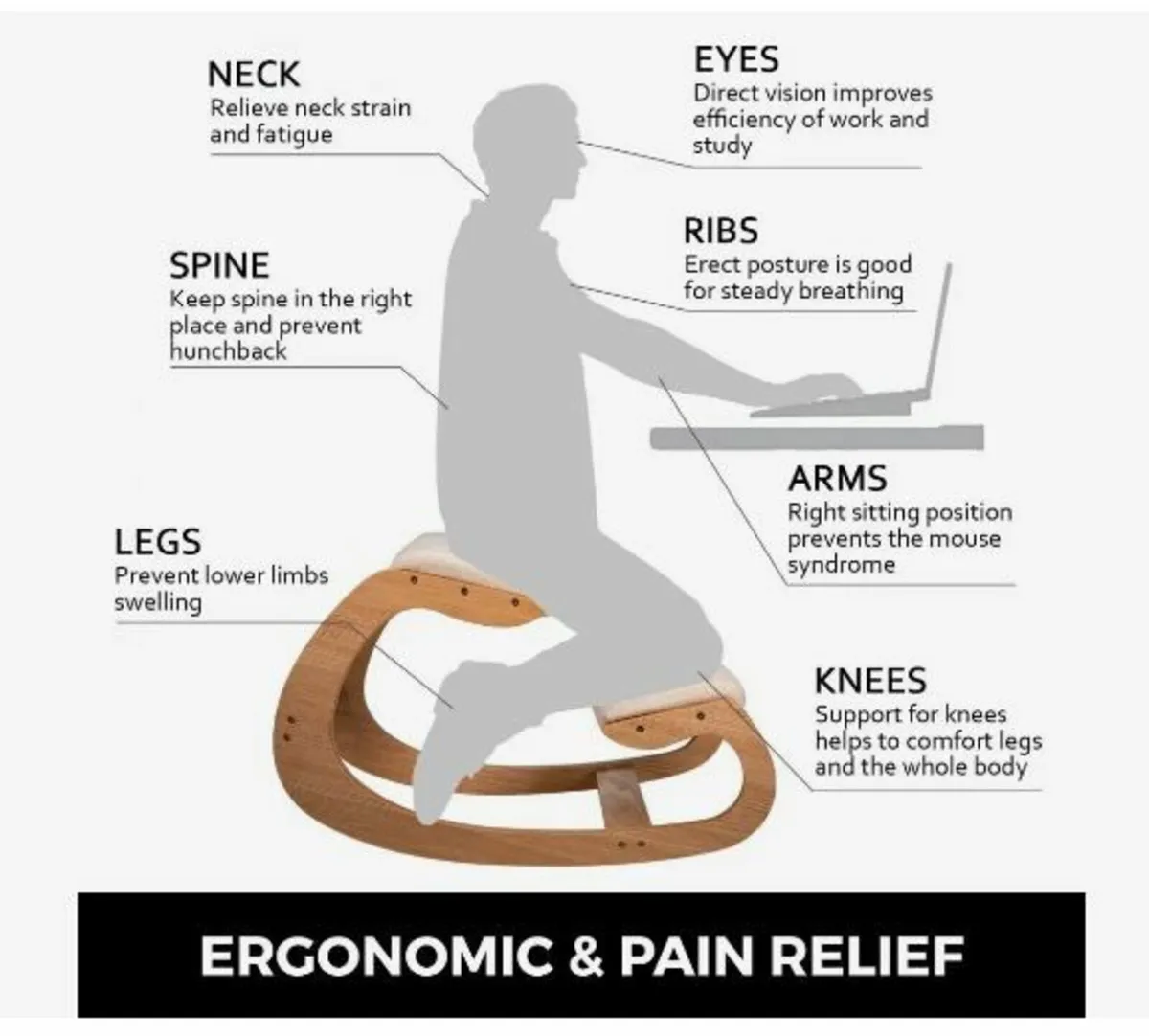 Ergonomic Kneeling Chair - Image 2