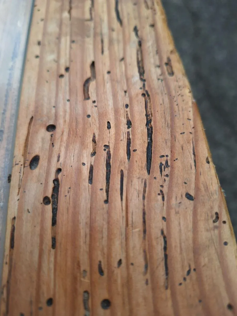 Unusual wood worm effect coffee table - Image 4