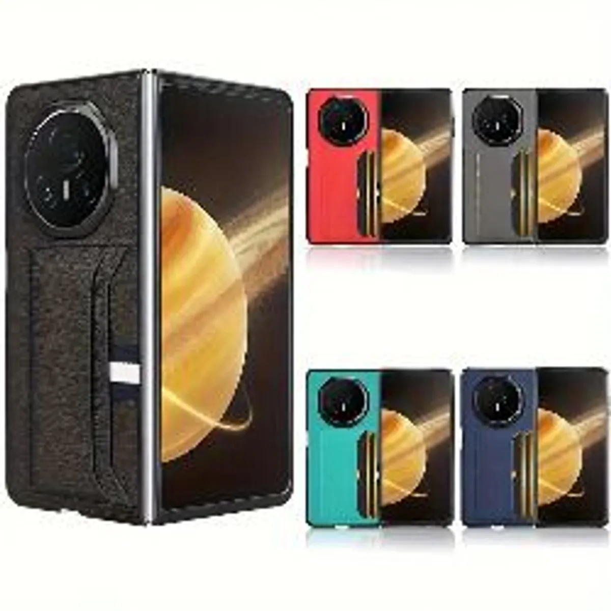 for Magic V3 Mobile Phone Case, Card Slot Wallet Faux Leather Case Red Feel Bumper - Image 1