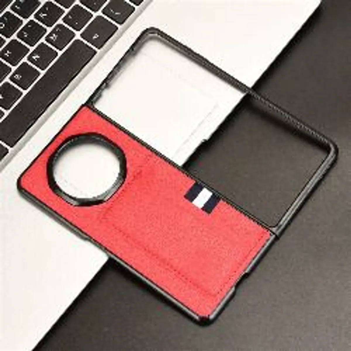 for Magic V3 Mobile Phone Case, Card Slot Wallet Faux Leather Case Red Feel Bumper - Image 2