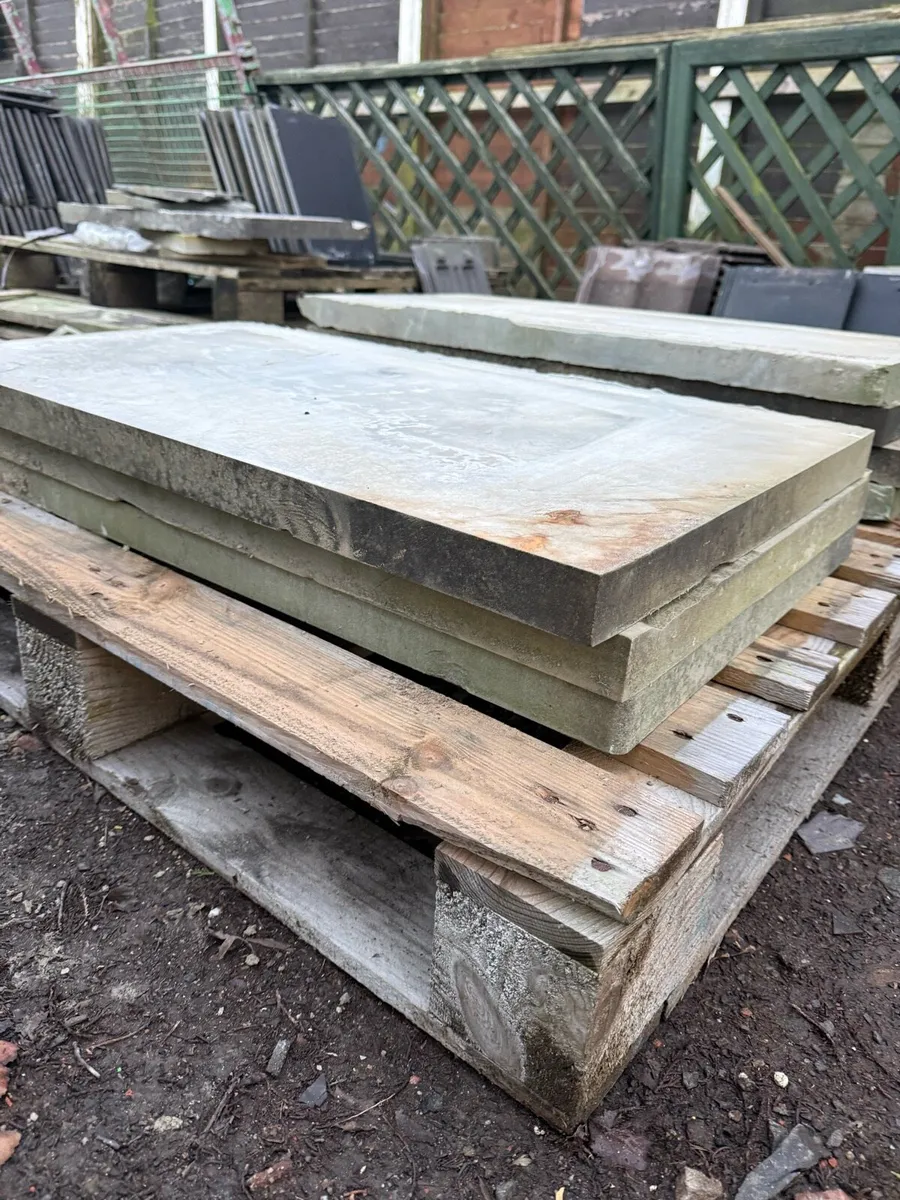 Flat square pieces reclaimed stone for hearths etc - Image 3