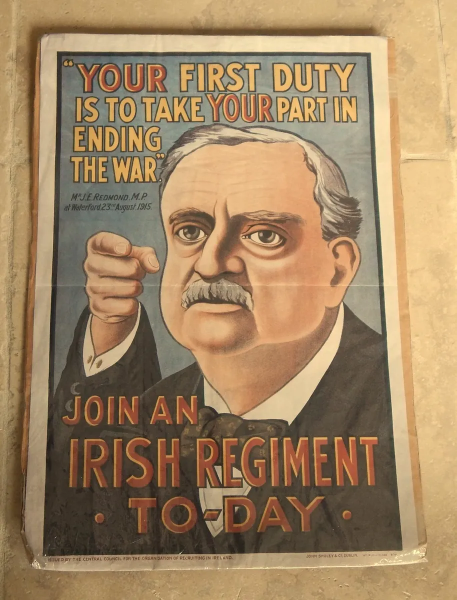 Vintage J.E Redmond WW1 Recruitment Poster Print - Image 1