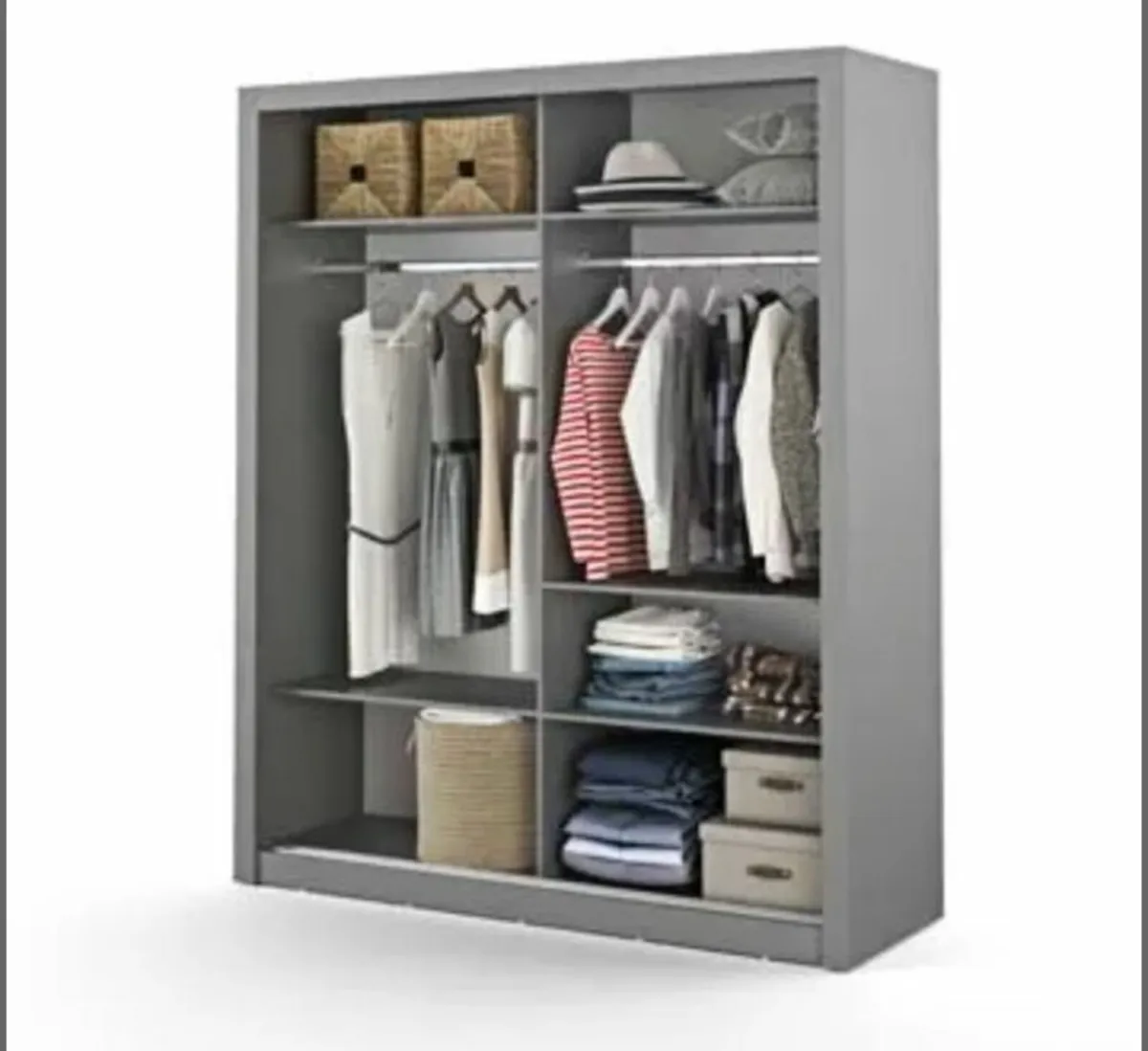 Cuba Sliderobe 1.81m Grey Wardrobe ,no deposit req - Image 1