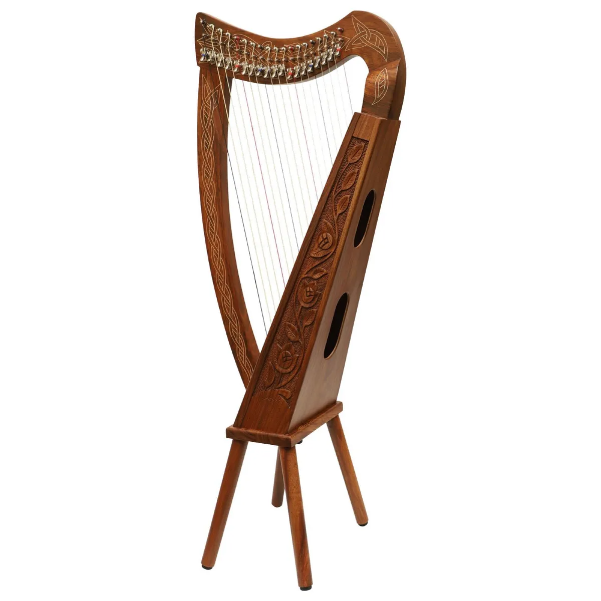 22 String Boru Harp Walnut Finish - Image 3