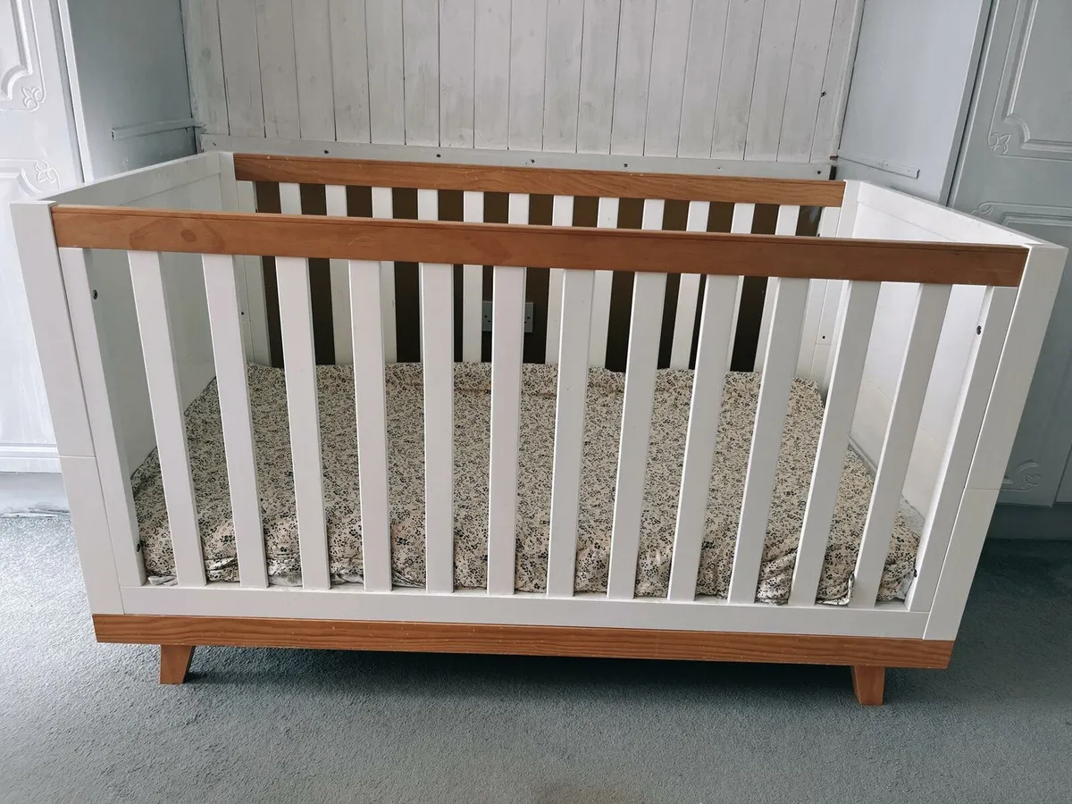 Scandinavian baby cot plus mattress