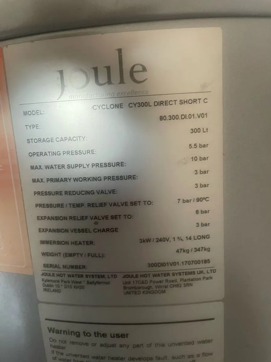 joule hot water tank - Image 2