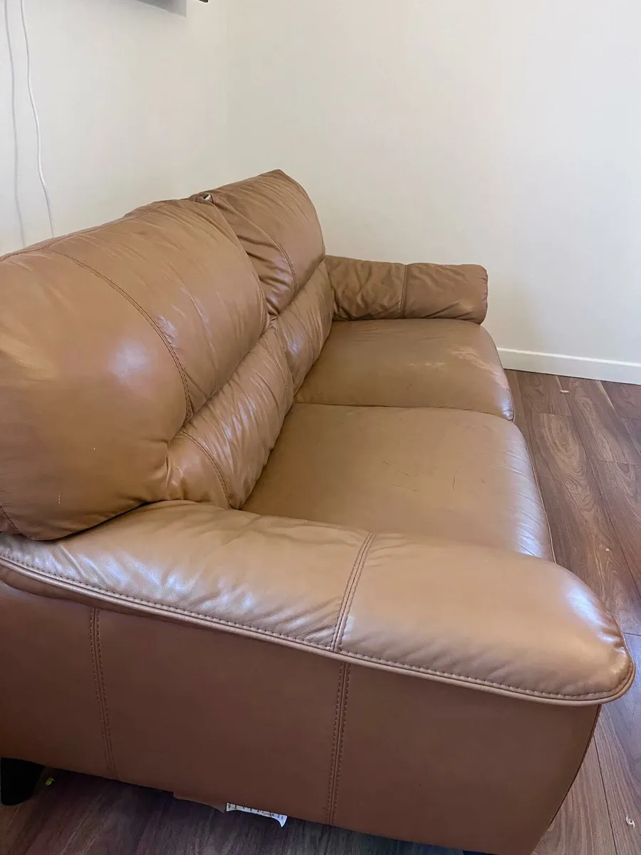 Two identical leather sofas - Image 2