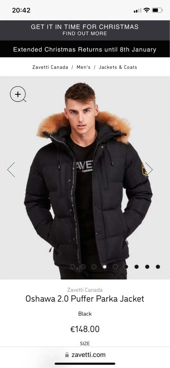 Zavetti Canada puffer parka jacket black - Image 1